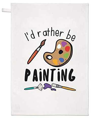I'D Rather Ser Pintura Té Toalla Plato Paño