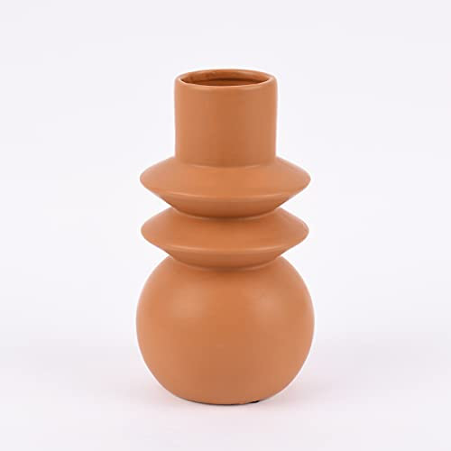 SCHÖNER LEBEN. Sass & Belle Vase abstrakt matt Terrakotta 21x10,5x10,5cm