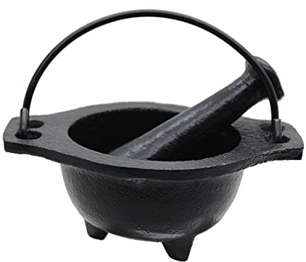 Crystalo - Gusseiserner Mörser und Stößel Set