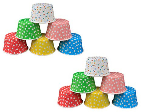 Cabilock 50PCS Paper Ice Cream Cups Disposable Cake Cup Dessert Bowls Treat Cups Party Supplies for Sundae Frozen Yogurt Soup (Random Color)