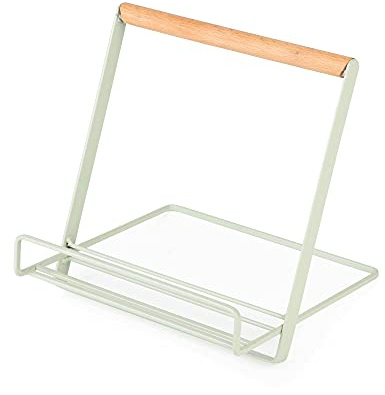Vitinni Universal Tablet and Book Stand Mint Green Adjustable Holder | Iron frame with bamboo handle for iPad Kindle Samsung Tab and similar devices