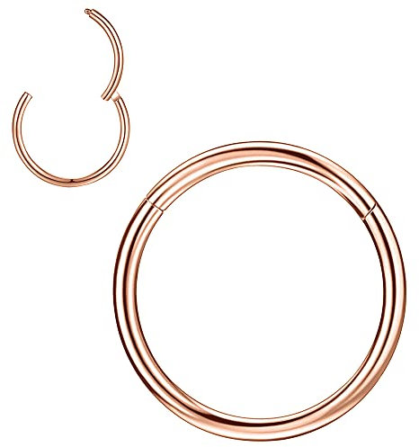 PunkTracker 1Pz 20G 18G 16G 6/7/8/9/10mm Cartilagine Tragus Helix orecchino Hoop Anelli in Acciaio Inox Naso Piercing Helix Conch Septum Gioielli - Argento/Oro/Oro Rosa