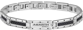 BREIL - Herrenarmband Abarth Collection TJ3101 - Herrenschmuck - Armband aus Poliertem und Gebürstetem Stahl für Herren, mit Karbonfasereinsätzen - Verstellbare Länge von 17,5 bis 22,5 cm
