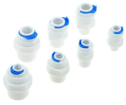 bzcemind RO Water Straight Rohrverschraubung, 6,35 mm Außendurchmesser Schlauch 3 8 Zoll BSP Außengewinde Kunststoff Schnellverbinder System Wasserreinigung für 6,35 mm Außendurchmesser Schlauch 3 8