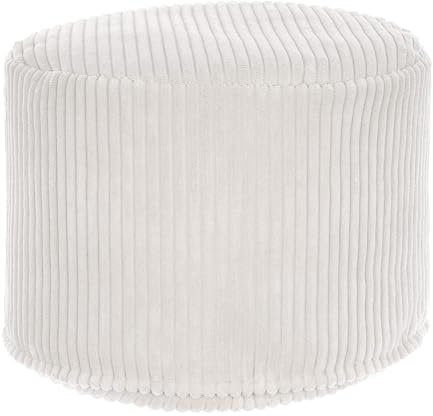 DreamRoots Pouf Hocker Rund - 35x35x25 cm - Cord Sitzpouf für Wohnzimmer - Fußhocker für Sessel - Couch Hocker - Sofa Sitzhocker