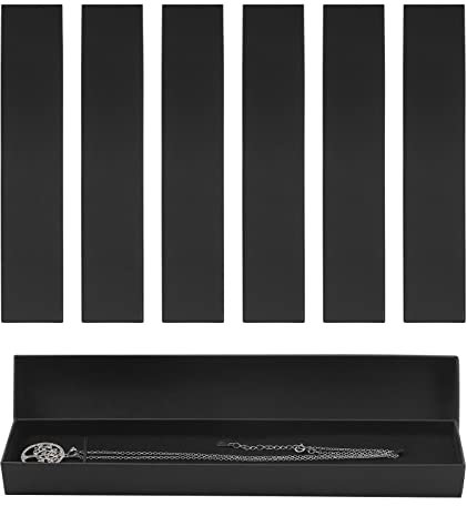 Heyu-Lotus 6 PCS Necklace Box, Black Kraft Jewellery Bracelet Gift Box?21 * 4 * 2cm?, Necklace Case Bracelets Pendant Display Boxes for Mothers Day, Christmas, Thanksgiving, Wedding, Birthday