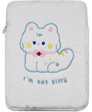 RARITYUS 9-11 Inch Plush Cute Cat Laptop Sleeve Bag iPad Protective Case Tablet Cover Notebook Storage Bag for Men Women Girls Boys