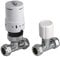 SPARES2GO Straight Inline Thermostatic Radiator Valve Set Lockshield 10-15mm TRV Head (White)