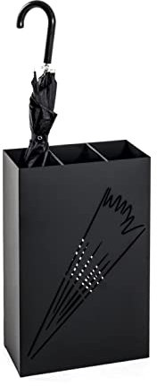 HAKU Möbel Porte parapluies Noir, métal - Dim.: L 30 cm x H 48 cm x P 16 cm, Style: Modern