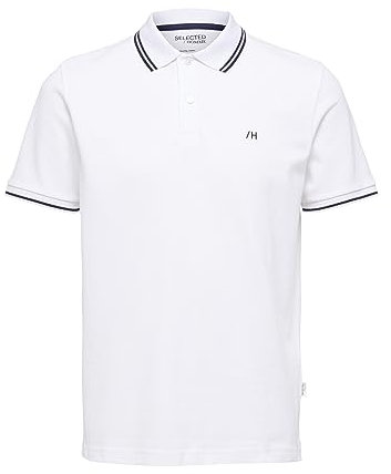 SELETED HOMME Men's SLHDANTE Sport SS Polo W NOOS T-Shirt, Bright White, M