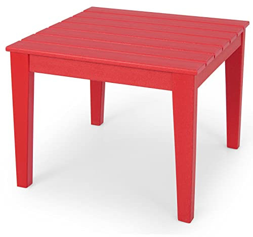GOPLUS 3 TLG Tisch Stuhlset, Kindertisch Lerntisch Set aus Holz, mit 2 Stühlen mit Rückenlehnen zum Malen Lesen Essen für Kleinkinder, Kindermöbelset für Outdoor Kinderzimmer (Rot, Tisch)