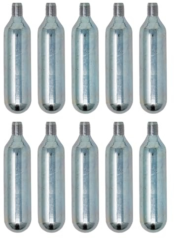 Laxzo ® CO2 Cartridge 16g Gas Canisters Threaded Gas Capsule For Inflator, Airsoft Guns, Air Pistol, Cycling, Tires, Bike Pump & CO2 Airsoft Accessories 10PCS