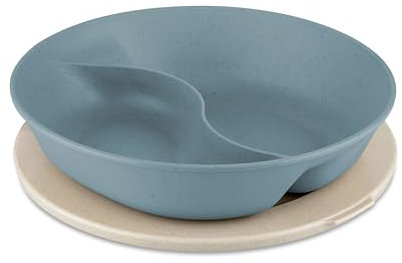 Koziol Assiette menu Connect Separee avec couvercle Plastique Nature Flower Blue 1.5 L