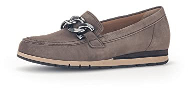 Gabor Damen Slipper, Frauen Slip On,Wechselfußbett,Moderate Mehrweite (G),Businessschuhe,Slip-ons,Mokassins,braun (Altsilber),39 EU / 6 UK