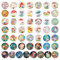 PandaHall 25 mm Pilz-Glas-Cabochons, 50 Stile, Halbrunde Fliesen, Glas-Cabochons, Kuppel-Edelsteine Für Foto-Cameo-Anhänger, Schmuckherstellung, Kunsthandwerk, Scrapbooking