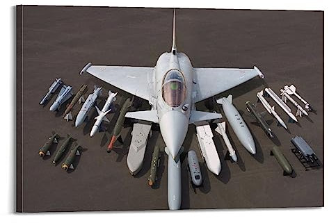 YIBIN Luftfahrt-Poster für Eurofighter Typhoon, Hochleistungs-Poster, dekoratives Gemälde, Leinwand, Wandposter und Kunstbild, modernes Familien-Schlafzimmer, Dekor-Poster, 60 x 90 cm