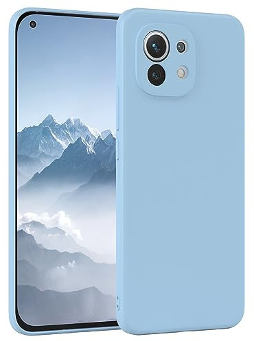 EAZY CASE - Silikonhülle für Xiaomi Mi 11 5G Hülle Silikon Case Blau weich stoßfeste Handyhülle Xiaomi Mi 11 5G Schutzhülle mit Kameraschutz Dünn Premium Schutz Cover TPU Phone Bumper in Hellblau
