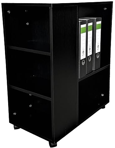 Jet-Line® | Druckertisch | Druckerständer | Räder | Büro | Leon | schwarz | Organizer | offener Bürocontainer | Büromöbel | Office | Rollwagen | Druckerschrank | Regal für Drucker | rollcontainer