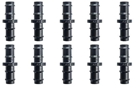 GASMIS 10 Stück Geradeverbinder für 12mm Tropfschlauch, Perlschlauch, Steckverbinder für Bewässerung System