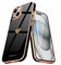 Teageo for iPhone 15 Plus Case with 2 Screen Protector Heart Pattern for Women Girls Luxury Bling Plating Soft TPU Anti-Scratch Shockproof Bumper Phone Case for iPhone 15 Plus, Black