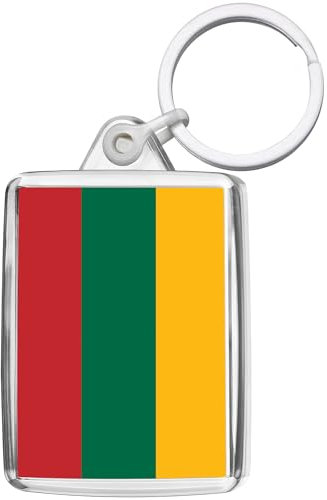 Pixly® Lithuania Flag Keyring Key Fob Country Keychain Keepsake Lithuanian Souvenir Gift