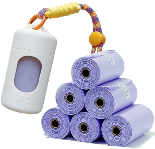 A&H ZIER Kotbeutelhalter mit tragbarem, buntem Umhängeband, weiche Hundekotbeutel, kompatibel mit jedem Hundezubehör