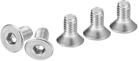 DTGN M3-0,5 x 6mm Sechskantschrauben, 100 Stück 304 Edelstahl Sechskant-Senkkopfschrauben, Vollgewinde, Senkkopfbolzen