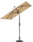 PURPLE LEAF Sonnenschirm 200 x 200 cm, Alu Terrassenschirm knickbar, Gartenschirm mit Kurbel, Markt Tisch Schirm, UV-beständig, für Garten, Balkon, Beige