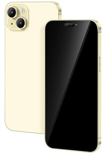 FufoneUS Anzeige gefälschte Spielzeug Telefon Handy Metallic-Modell Nicht funktionierende Replik 1:1 Telefon für Phone 15 Plus gefälschte Spielzeug Handy (for 15 Plus Gelb Schwarzer Bildschirm)