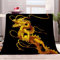 Weiche Kuscheldecke 100x130cm, Flauschige Flanell Warmes Wohndecke Chinesisches Jahr des Drachen-Drachenmusters Sofadecke Tagesdecke Schwarzes Gold Flauschdecke Waschbar Für Kinder Jungen Erwachsene