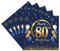 20 Pièces Serviettes Papier Jetables Anniversaire 80 Ans,Serviette de Table Papier Décoration Anniversaire 80 Ans Bleu Or Homme Femme Serviette Cocktail pour Fête Anniversaire Vacances Célébration