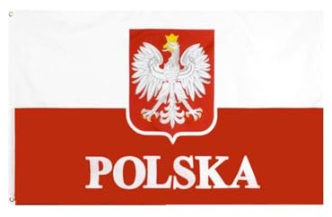 Polen Fahne 90x150 cm Hissfahne - Premium Flagge Wetterfest & UV-Beständig mit Metallösen - Große Nationalfahne Fanartikel für EM, WM, Stadion & Garten