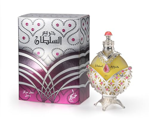 KHADLAJ Parfums Hareem Al Sultan Silver: Arabisches Parfümöl für Frauen in 35 ml Flasche. Eleganter, sinnlicher Duft mit Hauch von Luxus.