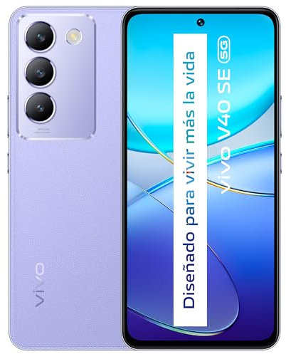 VIVO V40 SE 5G Smartphone, teléfono móvil Android de 8 GB + 256 GB, Pantalla AMOLED de 6,67 y 120 Hz, cámara Triple de 50 MP, Batería de 5000mAh, Morado