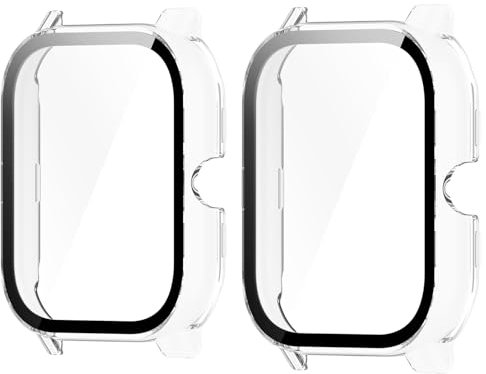 Moorovgi Hard PC Protective Case Compatible with Aptkdoe P66D Smartwatch 1.85 inch/Ddidbi P66D Smartwatch 1.85,Screen Protector fit for P66D (Clear&Clear)
