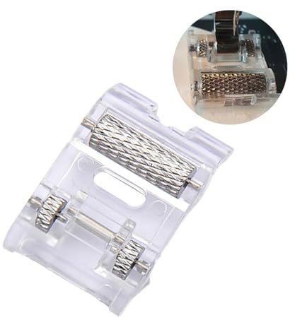 Machine à Coudre Kit Pieds-de-Biche, Pied de Biche de Rouleau de Téflon Antiadhésif Pied Presseur à Coudre Multifonctions Transparent Compatible avec Diverses Machines à Coudre