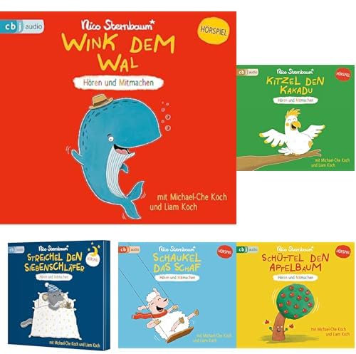 Nico Sternbaum-Hörspiel-Set: Wink dem Wal + Kitzel den Kakadu + Schüttel den Apfelbaum + Schaukel das Schaf + Streichel den Siebenschläfer