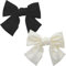 SGERUFZ 2 Pcs pinzas para el pelo con lazo Accesorios elegantes de satén para mujeres y niñas en negro blanco