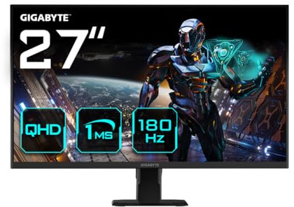 Gigabyte GS27QA 27 Monitor de Juego QHD - 2560 x 1440, 180Hz, 1ms, 300 CD/m², FreeSync, HDR Ready, HDMI 2.0, Displayport 1.4