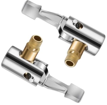 2-Packs Tire Air Chuck, Lock On Air Chuck Tire Inflator Hose Adapter All Metal Locking Tire Air Chuck with Standard Tire Valve Thread Tire Hose Nozzle for Portable Tire Pump/Air Compressor