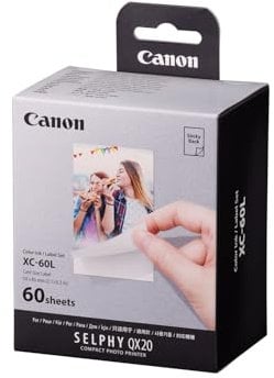 Canon XC-60L Genuine Ink + Paper Set, for SELPHY Square QX20-60 Prints