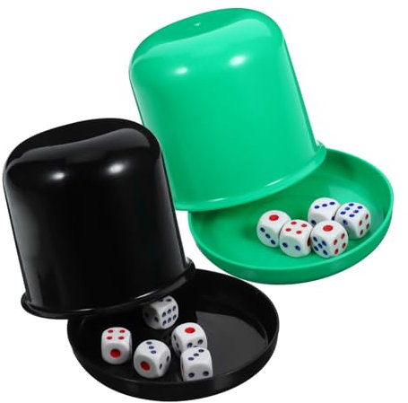 UPKOCH Verdickte Würfelbecher Aus Abs-Material Mit 25 Würfeln Würfelspiel-Set Für Kneipen Bars Und Familienspaß Zufällige Farbe