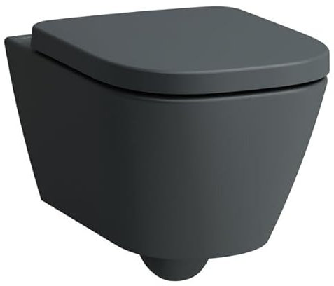 LAUFEN Meda Wand-WC Advanced, spülrandlos, Silent Flush, 360x540mm, verdeckte Befestigung Tiefspüler, H8201107580001, Farbe: Graphit matt
