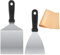 Dhnvcud Grillspachtel Set aus Edelstahl, Plancha Spachtel Grillzubehör inkl 50 x Burgerpapier für Smash Burger - Grill Spachtel für Plancha & Teppanyaki - Ideales Grill Zubehör