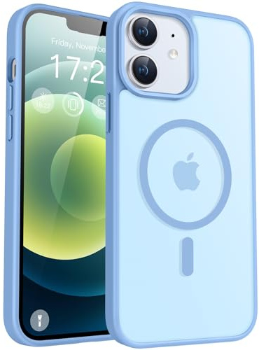 PuyaTeya für iPhone 12/12 pro Hülle, mit Magnetisch, Militärschutz Transluzent matt stoßfest Anti-Kratzen/Anti-Fingerprint/Anti-Glatte Handyhülle für iPhone 12/12 pro (Far Peak Blue)