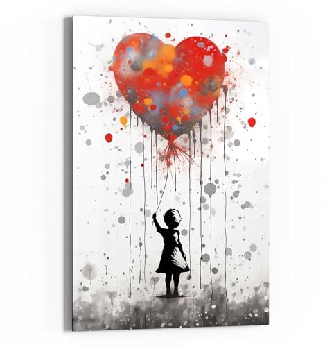 DEQOART Glasbild Echtglas | Motiv Schwerelose Liebe | vertikal einteilig 40x60 cm | schöne Dekoration | Wandbild für Wohnzimmer, Schlafzimmer, Flur & Küche | moderne Wanddeko