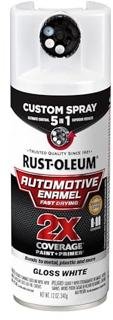 Rust-Oleum 2X Automotive Enamel Custom Spray 5-in-1 Spray Paint, 12 oz, Gloss White