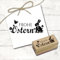 Dekolando Stempel Frohe Ostern Schriftzug Osterhase - Motivstempel Holzstempel Osterstempel - Abdruck 68 x 28 mm