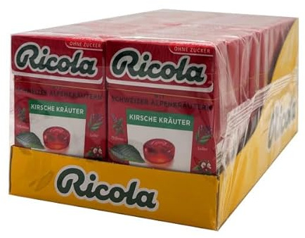 Ricola Kirsche Kräuter Bonbons, 20 Pack à 50g