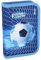itenga Schüler-Etui 28 teilig gefüllt 1-Zipper Federmäppchen für Jungen und Mädchen (Fussball blau)